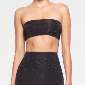 SKIMS Black Swarovski Bandeau NWT